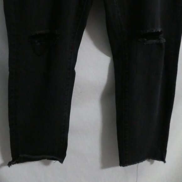JOE FRESH + | size 18 | Classic Slim | Black Distressed Denim Jeans - Picture 6 of 16